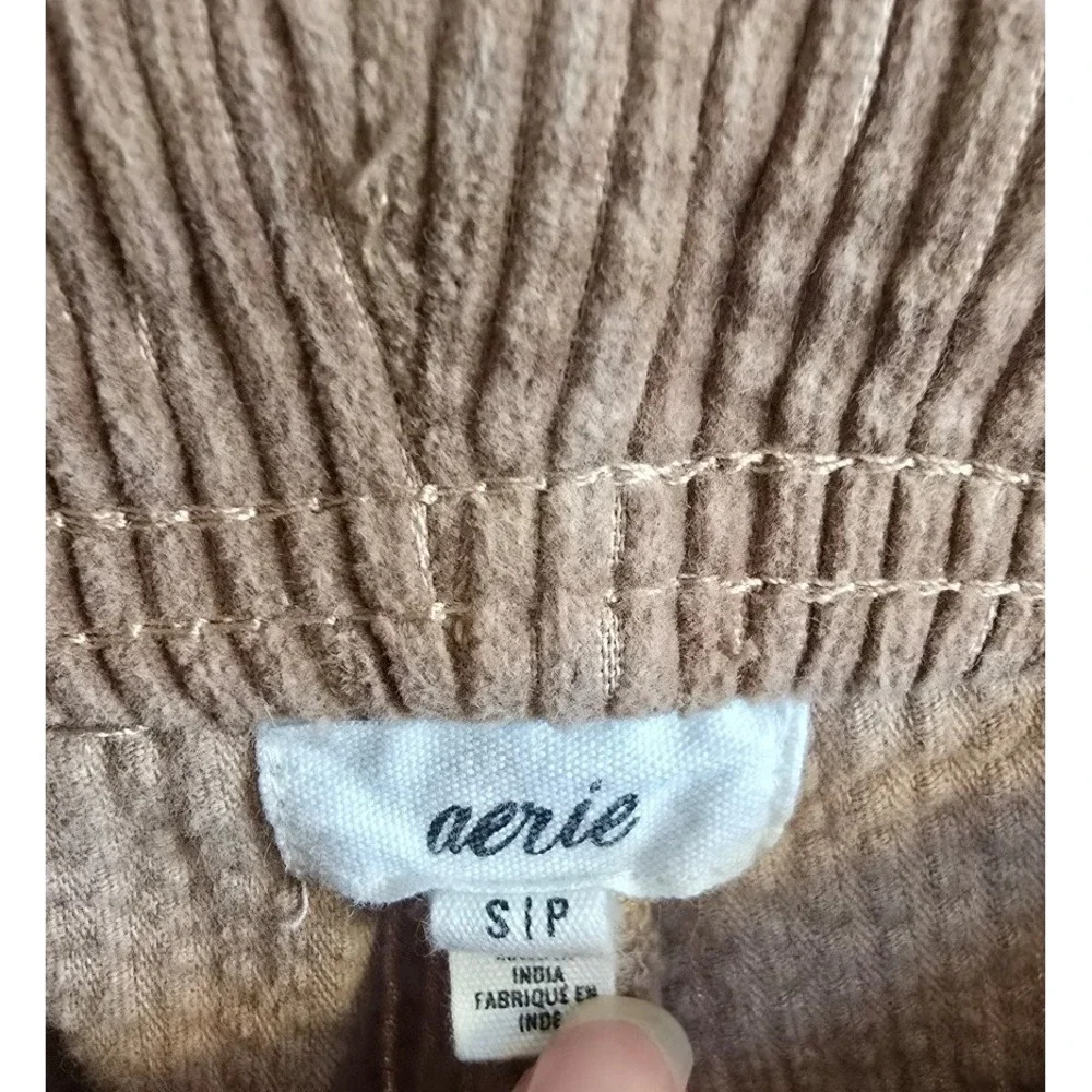 Aerie‎ corduroy drawstring pants in tan women's size small free shipping